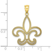 10K Yellow Gold Fleur De Lis Pendant with Polished Finish
