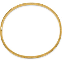 10K Yellow Gold Florentine Engraved Hinged Bangle Bracelet with Diamond-Cut Texture - 7"