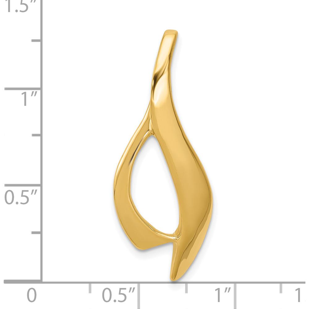 10K Yellow Gold Fluid Slide Pendant Necklace - Elegant and Sleek Design