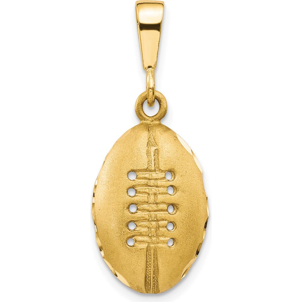 10K Yellow Gold Football Charm Pendant - 30mm Length