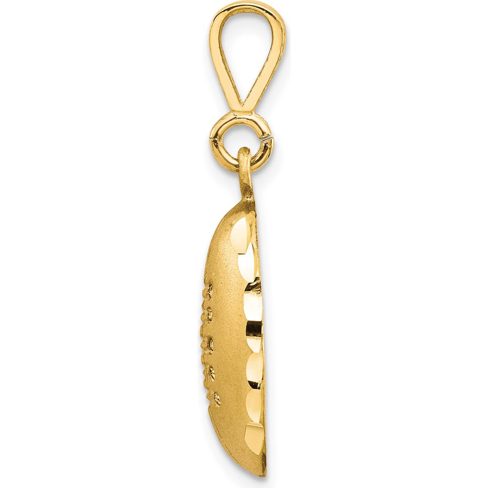 10K Yellow Gold Football Charm Pendant - 30mm Length
