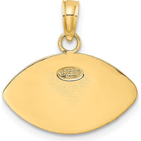10K Yellow Gold Football Charm with Engraving Option - Polished Finish
