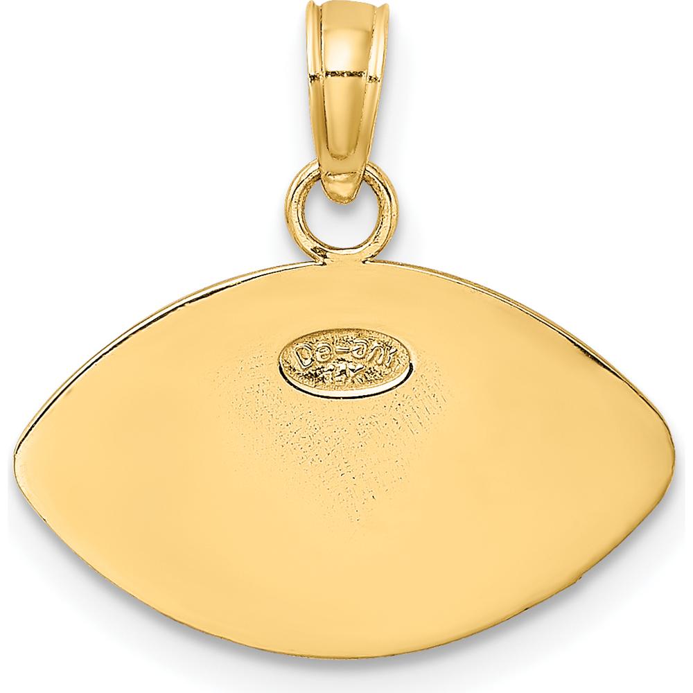 10K Yellow Gold Football Charm with Engraving Option - Polished Finish