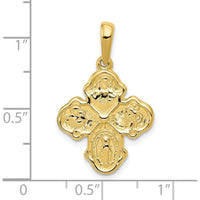 10K Yellow Gold Four-Way Medal Pendant - Polished Finish