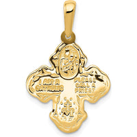 10K Yellow Gold Four-Way Medal Pendant - Polished Finish