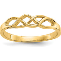 10K Yellow Gold Free Form Knot Fashion Ring - Polished Finish, Tapered Band