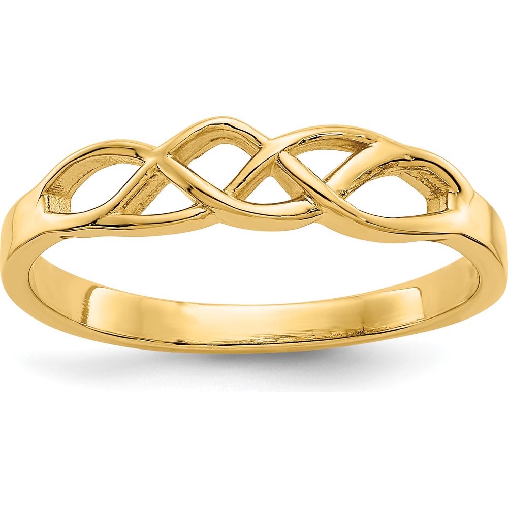 10K Yellow Gold Free Form Knot Fashion Ring - Polished Finish, Tapered Band