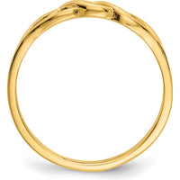 10K Yellow Gold Free Form Knot Fashion Ring - Polished Finish, Tapered Band