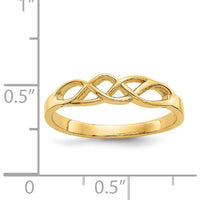 10K Yellow Gold Free Form Knot Fashion Ring - Polished Finish, Tapered Band