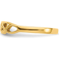 10K Yellow Gold Free Form Knot Fashion Ring - Polished Finish, Tapered Band
