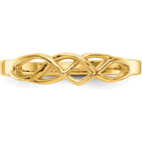 10K Yellow Gold Free Form Knot Fashion Ring - Polished Finish, Tapered Band