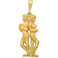 10K Yellow Gold Gemini Zodiac Twin Pendant Charm