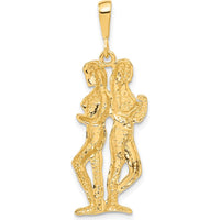 10K Yellow Gold Gemini Zodiac Twin Pendant Charm