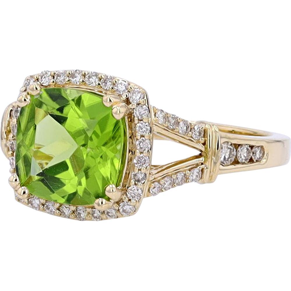 10K Yellow Gold Gemstone Radiance Ring - Sparkling Diamond Accents