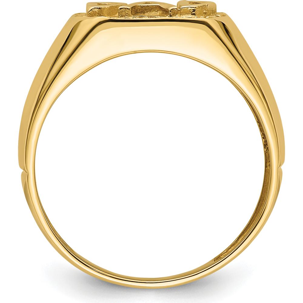 10K Yellow Gold Gents Ring Mounting with Tapered Band - Solid Gold Design