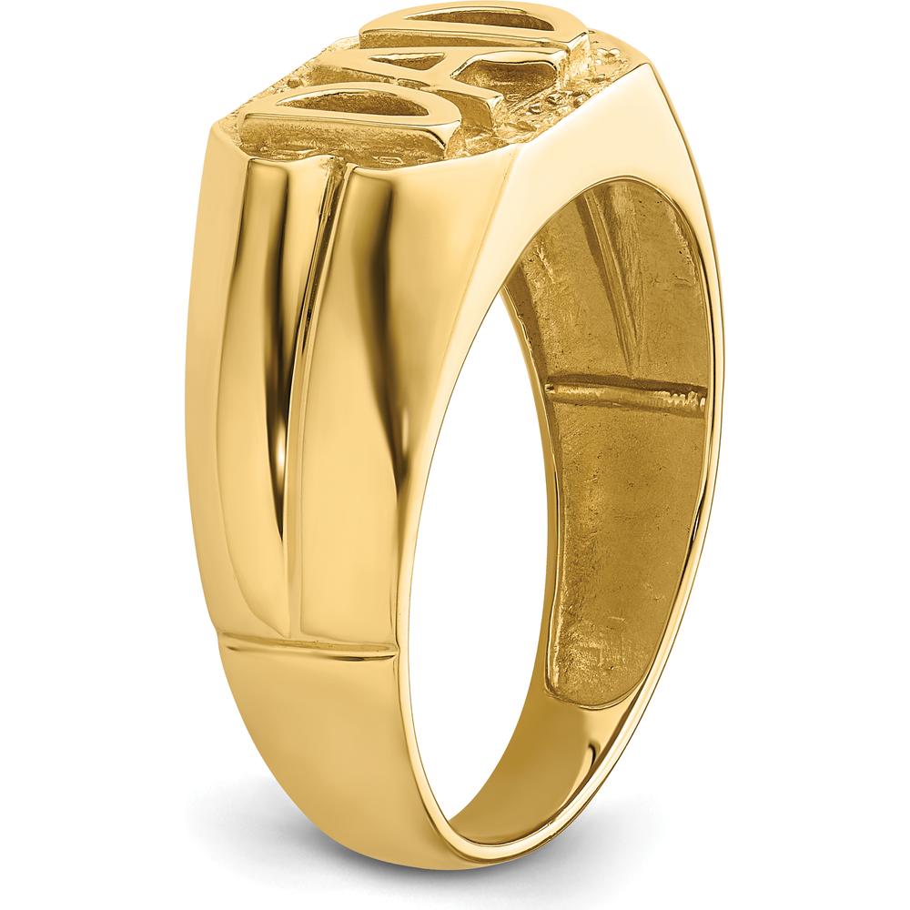 10K Yellow Gold Gents Ring Mounting with Tapered Band - Solid Gold Design