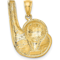 10K Yellow Gold Golf Club and Ball on Tee Charm - Textured Design