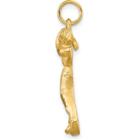 10K Yellow Gold Golfer Swing Pendant Charm - 30mm