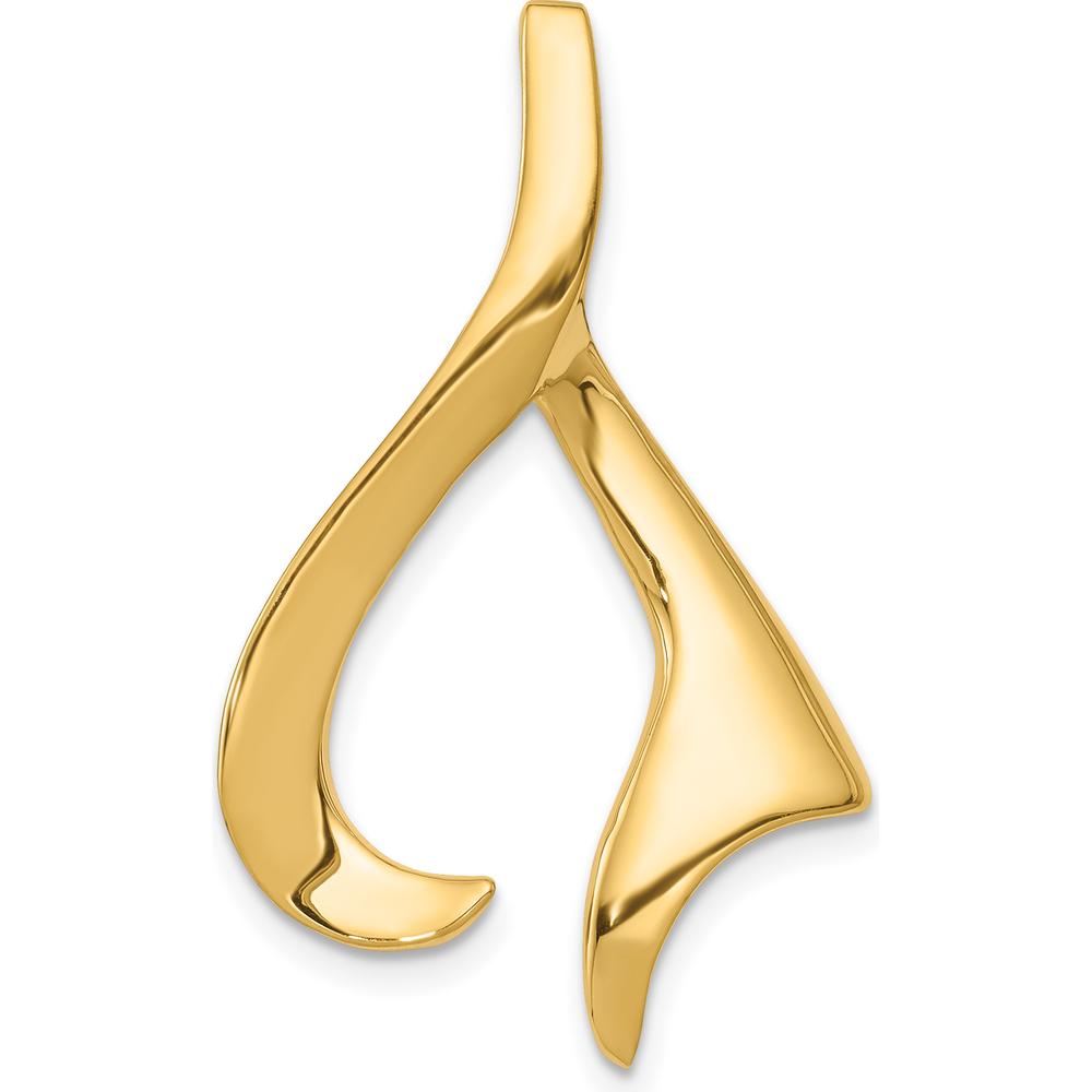 10K Yellow Gold Graceful Slide Pendant with Polished Finish