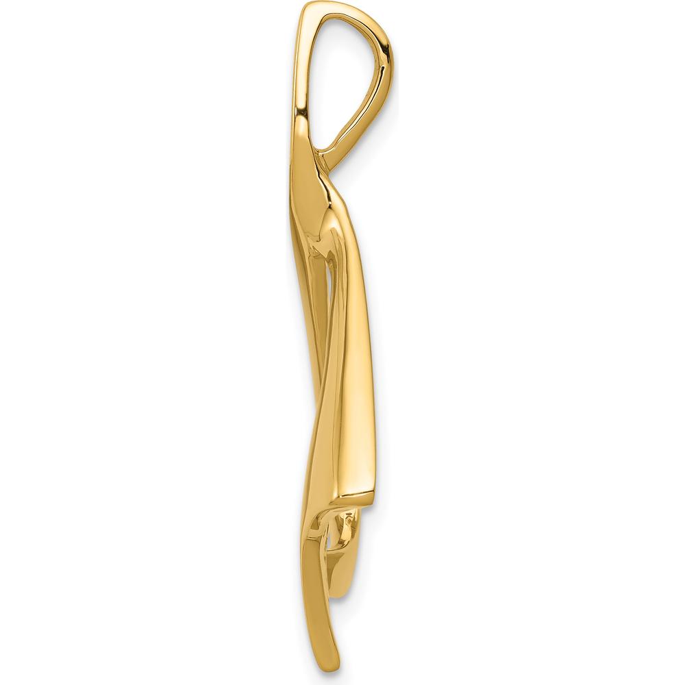 10K Yellow Gold Graceful Slide Pendant with Polished Finish