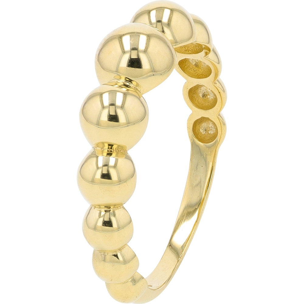 10K Yellow Gold Graduated Bubble Ring with High-Polished Sphere Design - 1.95 Grams Total Weight