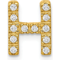 10K Yellow Gold "H" Initial Charm with Round Diamond Accents by Oro Pregiato