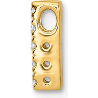 10K Yellow Gold "H" Initial Charm with Round Diamond Accents by Oro Pregiato