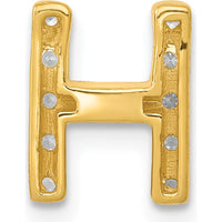 10K Yellow Gold "H" Initial Charm with Round Diamond Accents by Oro Pregiato