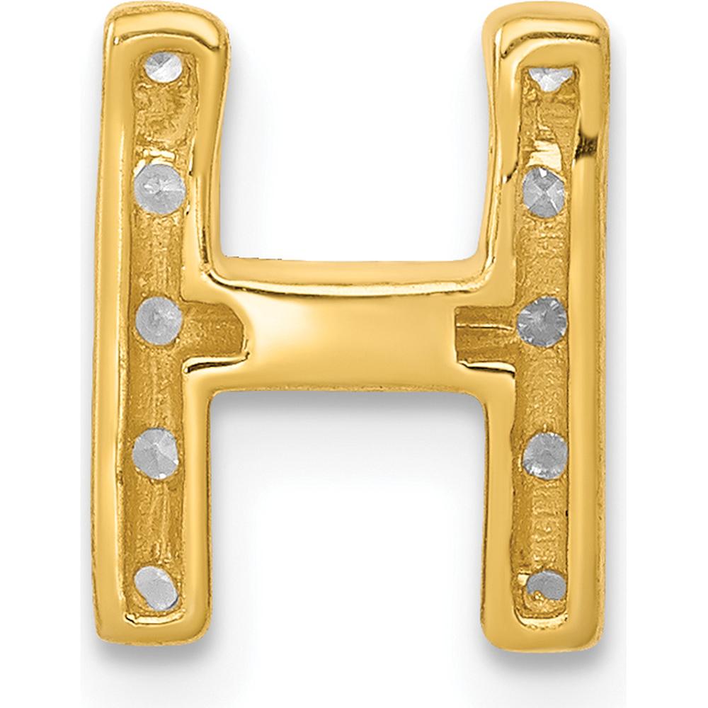 10K Yellow Gold "H" Initial Charm with Round Diamond Accents by Oro Pregiato