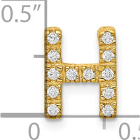 10K Yellow Gold "H" Initial Charm with Round Diamond Accents by Oro Pregiato