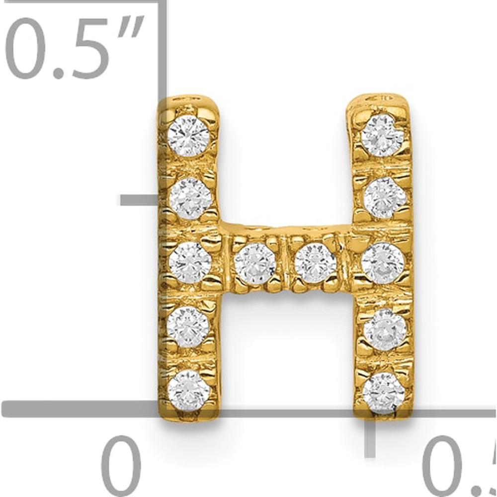 10K Yellow Gold "H" Initial Charm with Round Diamond Accents by Oro Pregiato