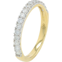 10K Yellow Gold Halo Bridal Set with 2.00 Carat Total Weight Lab Grown Round Diamond and Matching Diamond-Studded Bands
