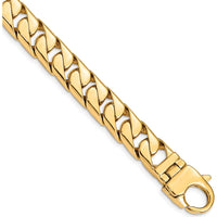 10K Yellow Gold Hand-Polished 10.20mm Curb Chain Bracelet - 8.25"