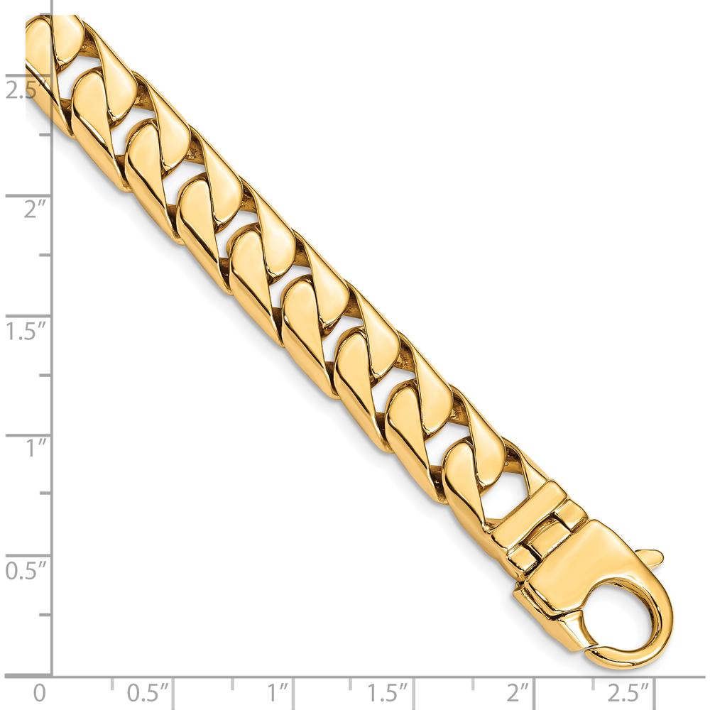 10K Yellow Gold Hand-Polished 10.20mm Curb Chain Bracelet - 8.25"