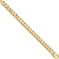 10K Yellow Gold Hand-Polished 10.20mm Curb Chain Bracelet - 8.25"