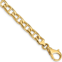 10K Yellow Gold Hand-Polished Anchor Link Bracelet - 8", Solid Gold Luxury