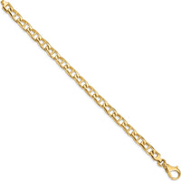10K Yellow Gold Hand-Polished Anchor Link Bracelet - 8", Solid Gold Luxury