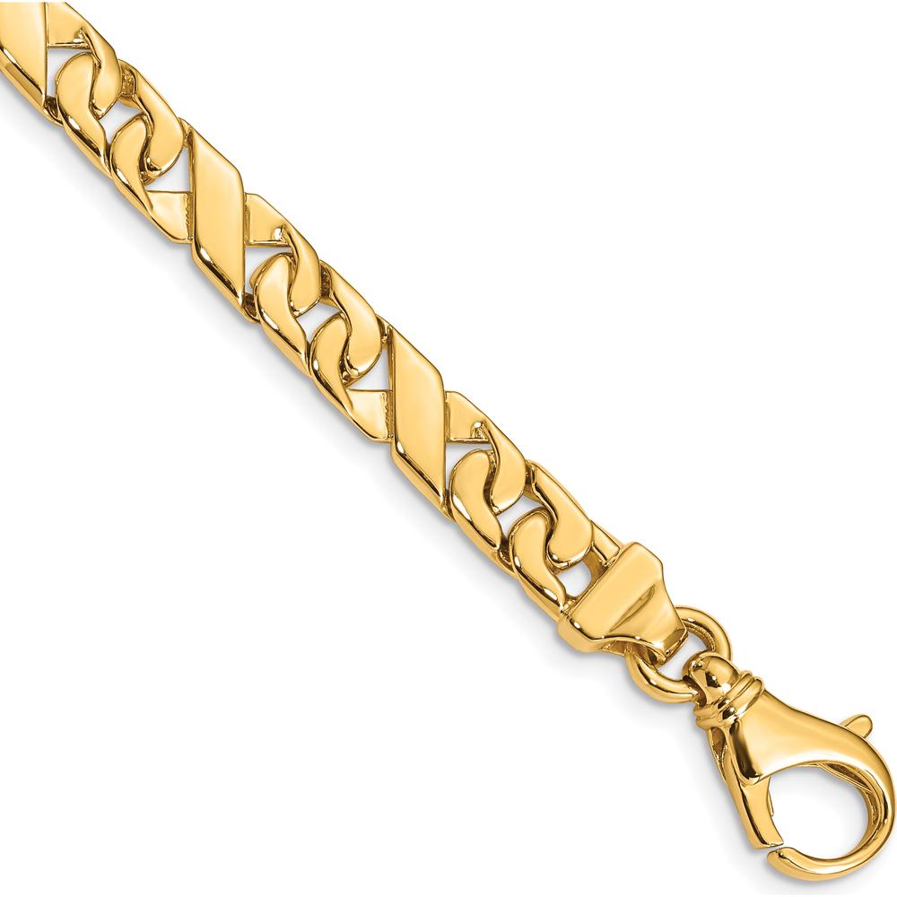10K Yellow Gold Hand-Polished Fancy Link Bracelet - 8"