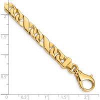 10K Yellow Gold Hand-Polished Fancy Link Bracelet - 8"