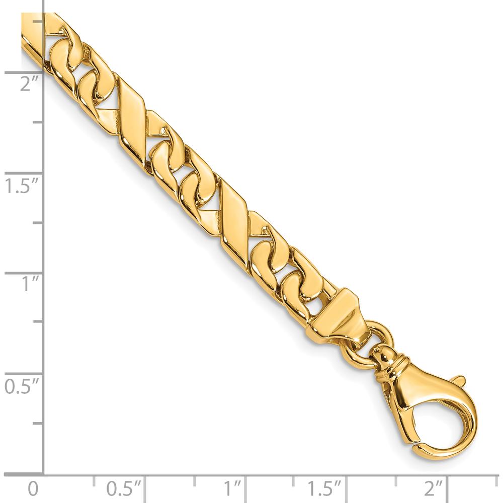 10K Yellow Gold Hand-Polished Fancy Link Bracelet - 8"