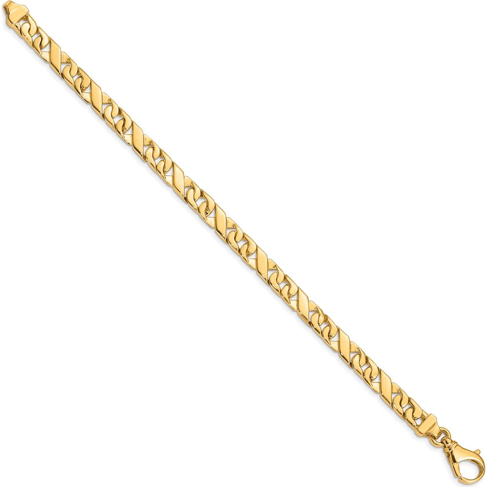 10K Yellow Gold Hand-Polished Fancy Link Bracelet - 8"