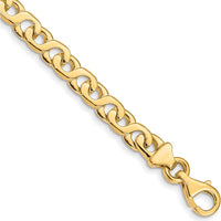 10K Yellow Gold Hand-Polished Fancy Link Bracelet - 8-inch, 6.2mm Width