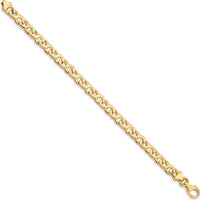 10K Yellow Gold Hand-Polished Fancy Link Bracelet - 8-inch, 6.2mm Width