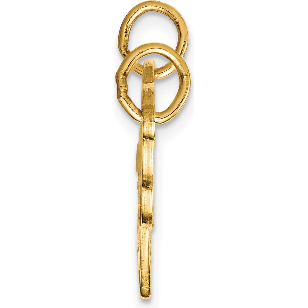 10K Yellow Gold Heart and Key Break-Apart Charm - Polished Finish