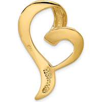 10K Yellow Gold Heart-Shaped Pendant Slide - Elegant & Timeless Design