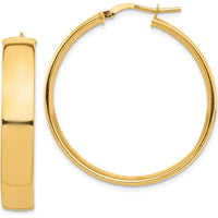 10K Yellow Gold High Polished 7mm Hoop Earrings