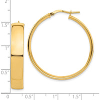 10K Yellow Gold High Polished 7mm Hoop Earrings