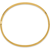 10K Yellow Gold High Polished Hinged Bangle Bracelet with Safety Bar