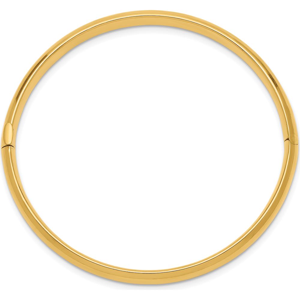 10K Yellow Gold Hinged Baby Bangle with Polished Finish - 5mm Width
