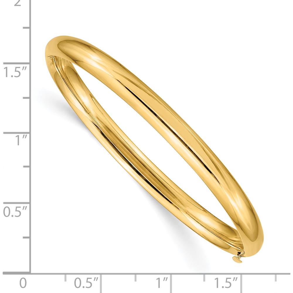 10K Yellow Gold Hinged Baby Bangle with Polished Finish - 5mm Width